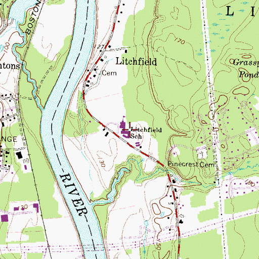 Topographic Map of Griffin Memorial School, NH