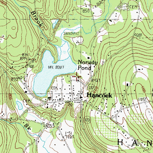 Topographic Map of Hancock Elementary School, NH