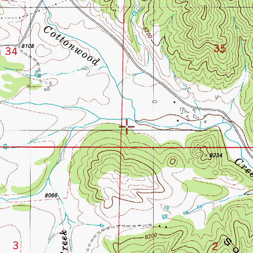 Topographic Map of Squaw Creek, CO