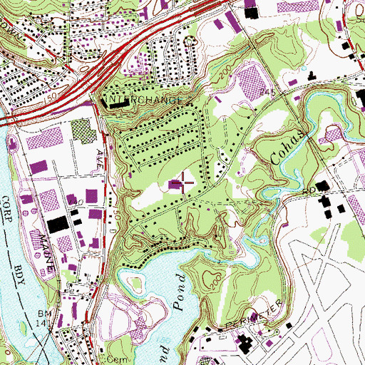 Topographic Map of Highland - Goffe's Falls Elementary School, NH