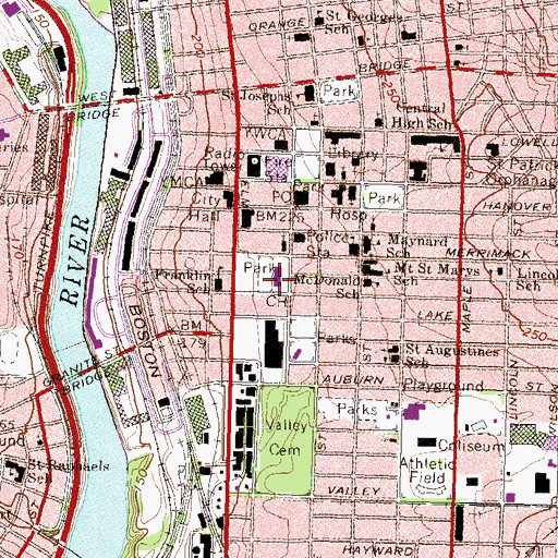 Topographic Map of Hillsborough County Law Library, NH