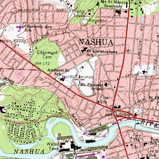 Topographic Map of Holman Stadium, NH