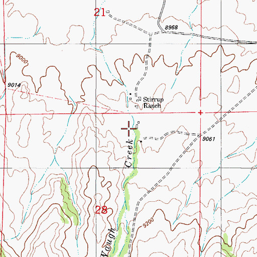 Topographic Map of Stirrup Ranch, CO