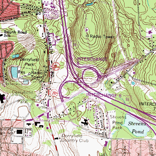 Topographic Map of Interchange 8, NH