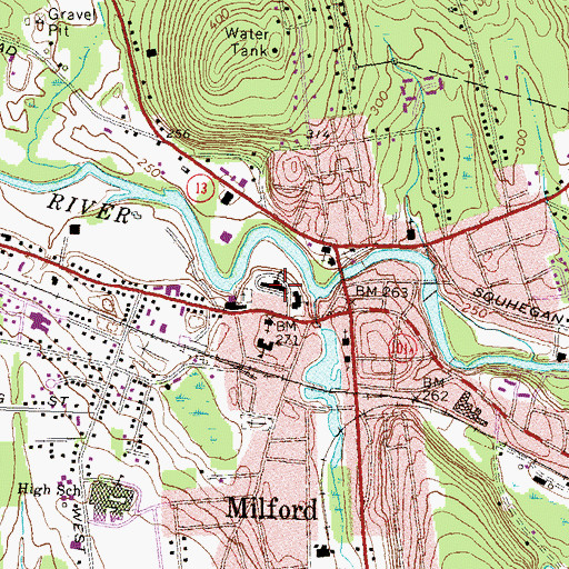 Topographic Map of Jacques Memorial Elementary School, NH