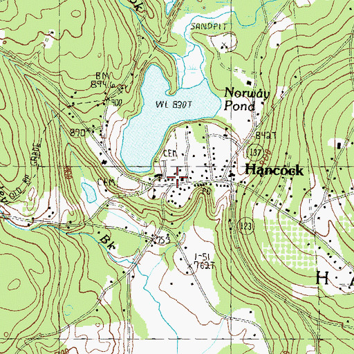 Topographic Map of John Hancock Grange, NH