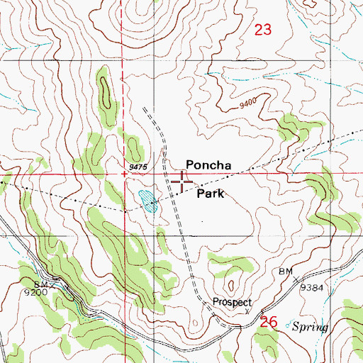 Topographic Map of Poncha Park, CO
