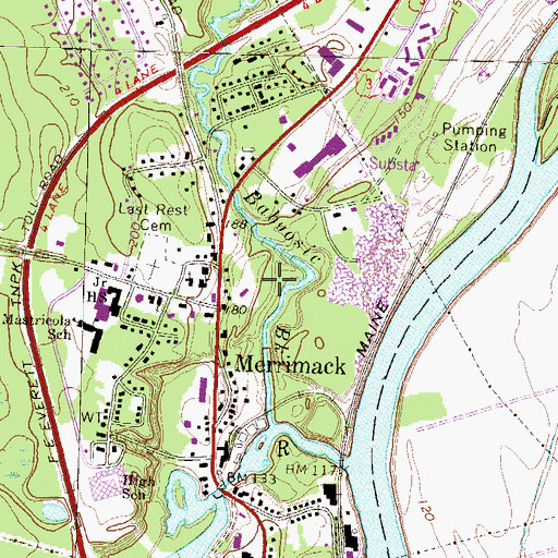 Topographic Map of Kids Kove, NH