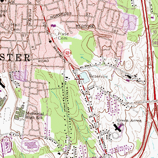 Topographic Map of Kingdom Hall of Jehovahs Witnesses, NH