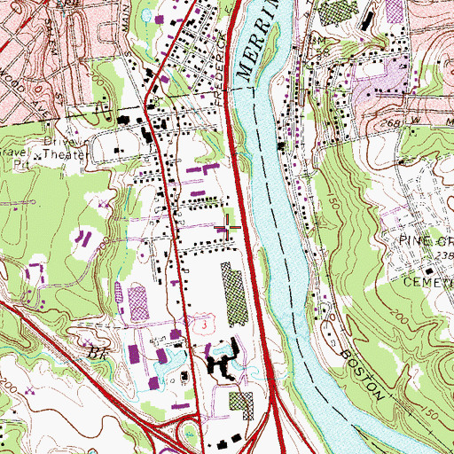 Topographic Map of Lahey Hitchcock Clinic, NH