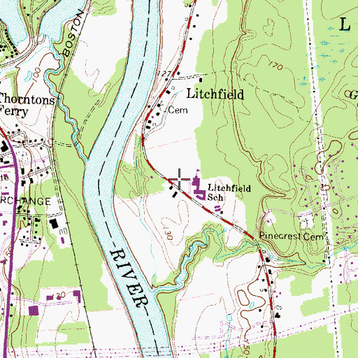 Topographic Map of Litchfield Town Park, NH