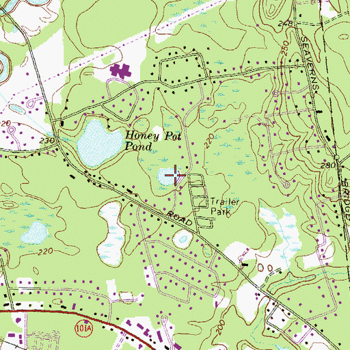 Topographic Map of Little Honey Pot Pond, NH