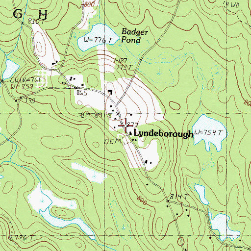 Topographic Map of Lyndeborough Center Historic District, NH