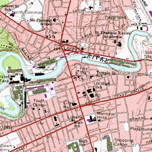 Topographic Map of Main Street United Methodist Church, NH