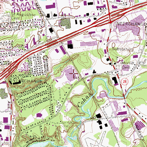 Topographic Map of Manchester Post Office, NH