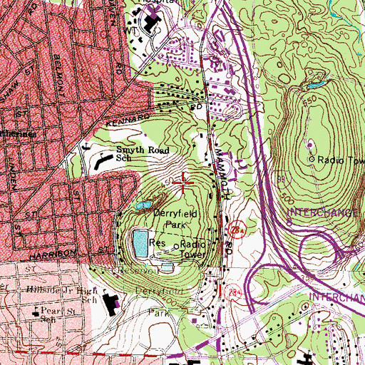 Topographic Map of McIntyre Ski Area, NH