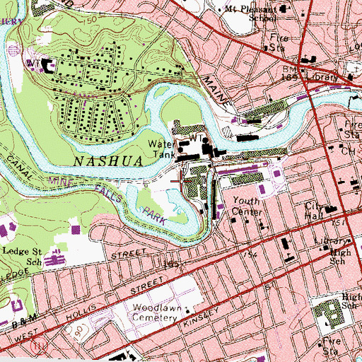 Topographic Map of Mill Pond, NH