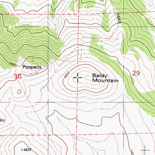 Topographic Map of Baldy Mountain, CO