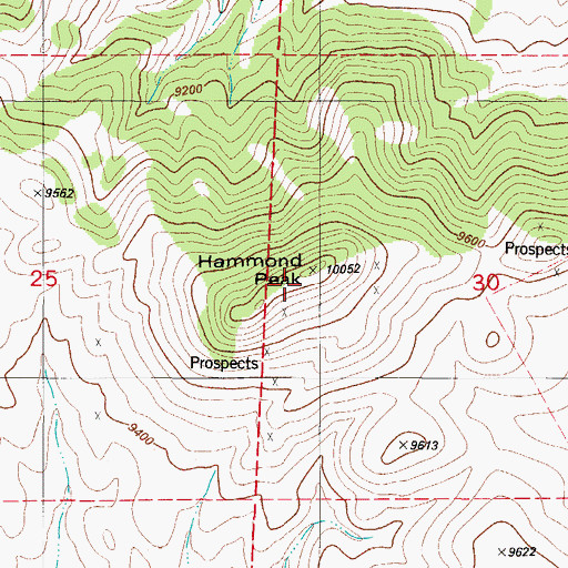 Topographic Map of Hammond Peak, CO