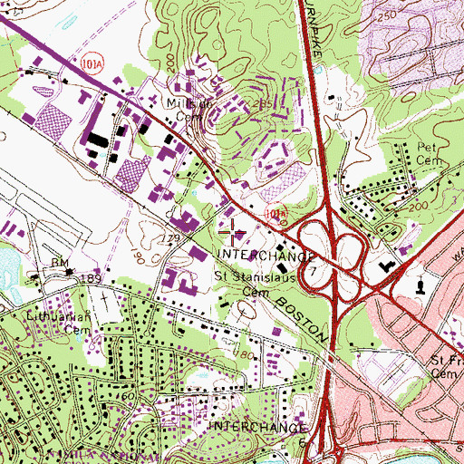Topographic Map of Nashua Peace Center, NH