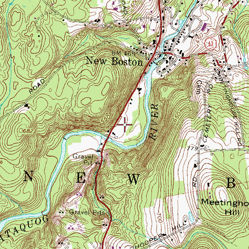 Topographic Map of New Boston Post Office, NH