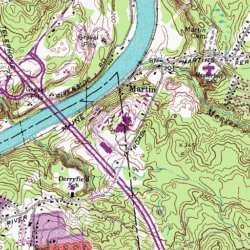 Topographic Map of Southern New Hampshire University, NH