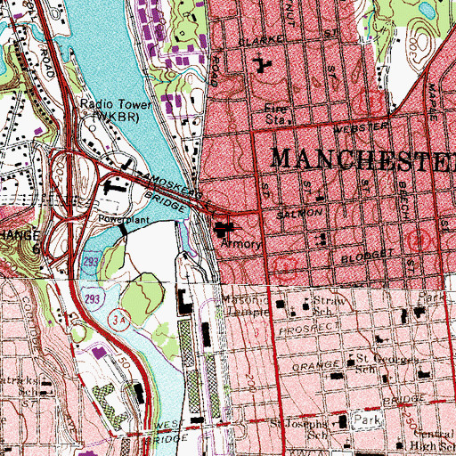 Topographic Map of New Hampshire State Armory, NH