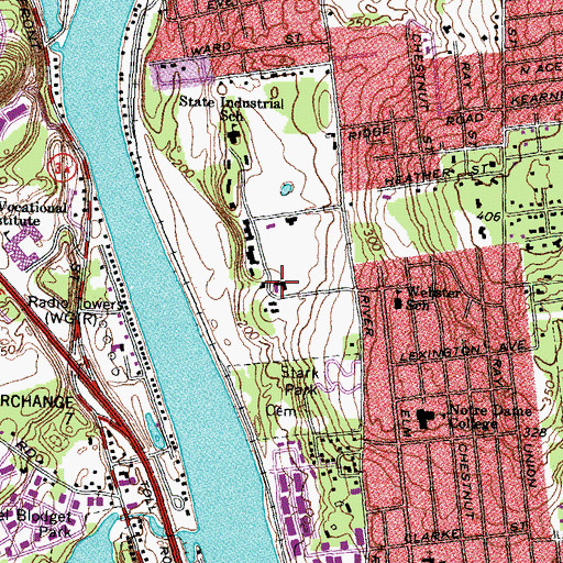 Topographic Map of New Hampshire Youth Development Center, NH