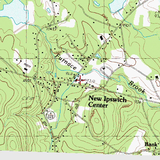 Topographic Map of Central Elementary School, NH