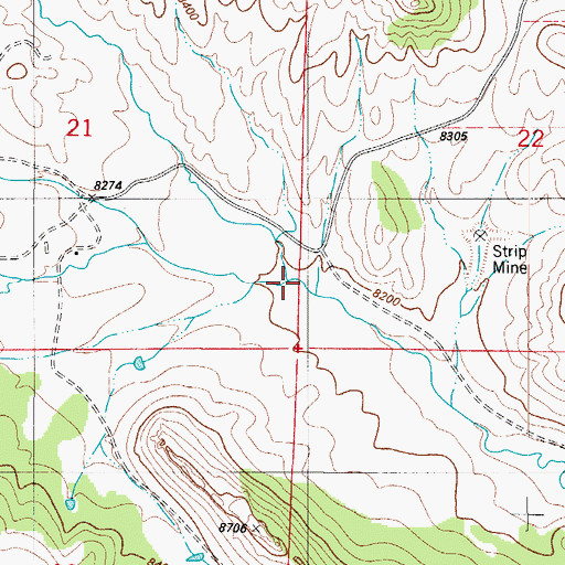 Topographic Map of Fear Creek, CO