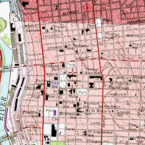 Topographic Map of Oak Park, NH