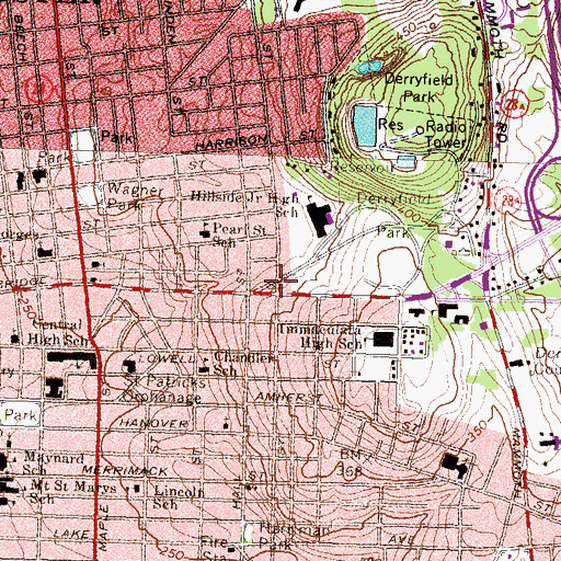 Topographic Map of Old Town Pound (historical), NH