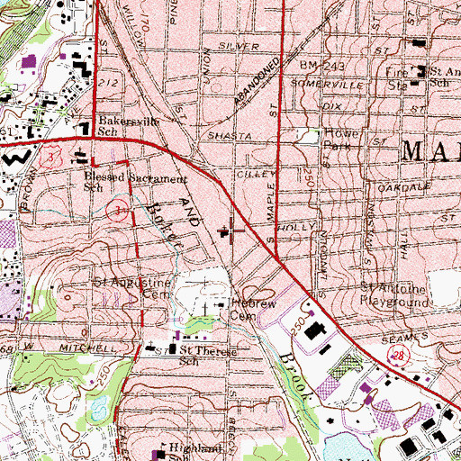 Topographic Map of Our Lady of the Cedars Melkite Church, NH