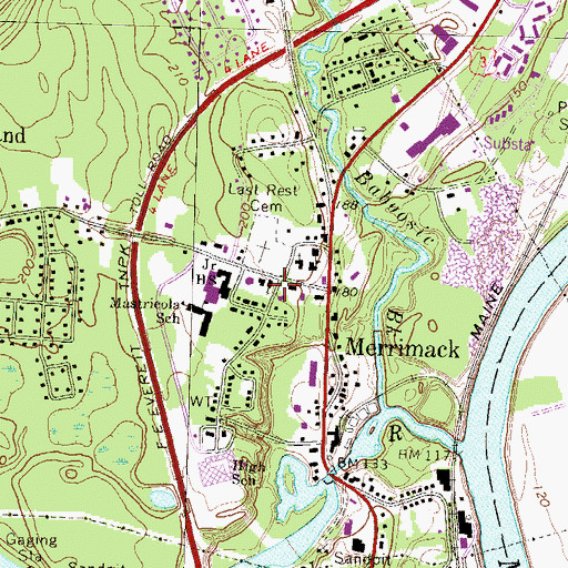 Topographic Map of Our Lady of Mercy Catholic Church, NH