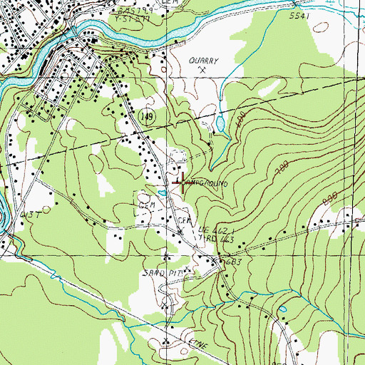 Topographic Map of Oxbow Campground, NH