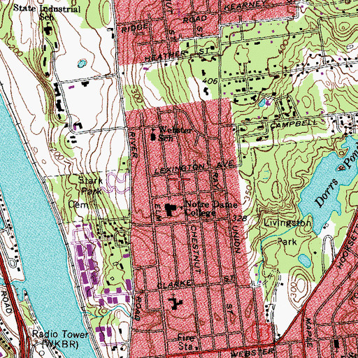 Topographic Map of Paul Harvey Library, NH
