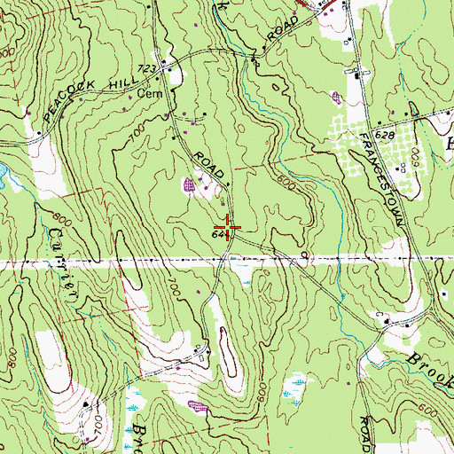 Topographic Map of Peacock Hill Campground, NH