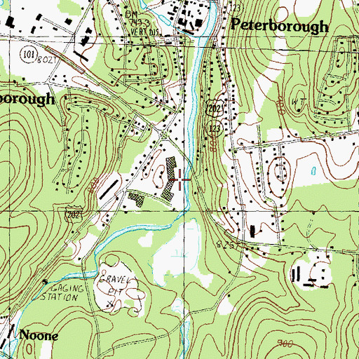 Topographic Map of Petersborough Shopping Plaza Shopping Center, NH