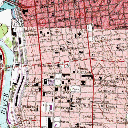 Topographic Map of Pulaski Park, NH