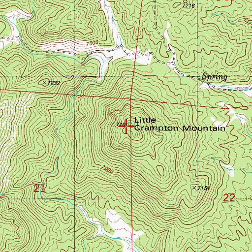 Topographic Map of Little Crampton Mountain, CO