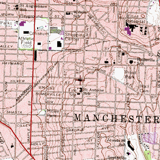 Topographic Map of Saint Anthony Roman Catholic Church, NH