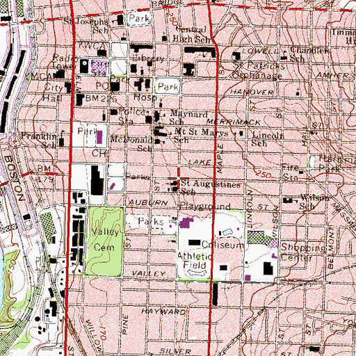 Topographic Map of Saint Augustines Roman Catholic Church, NH