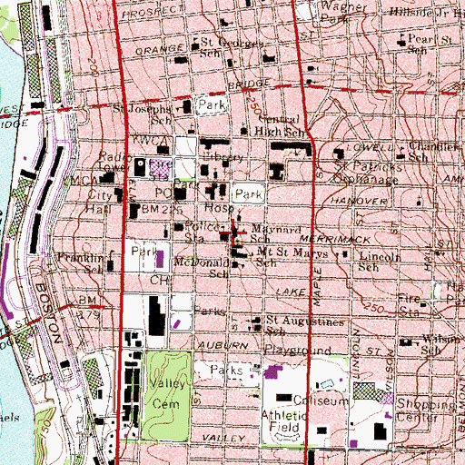 Topographic Map of Saint Casimir School, NH