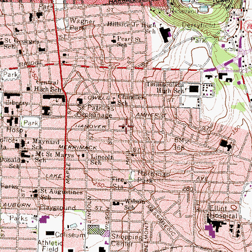 Topographic Map of Saint George Cathedral, NH