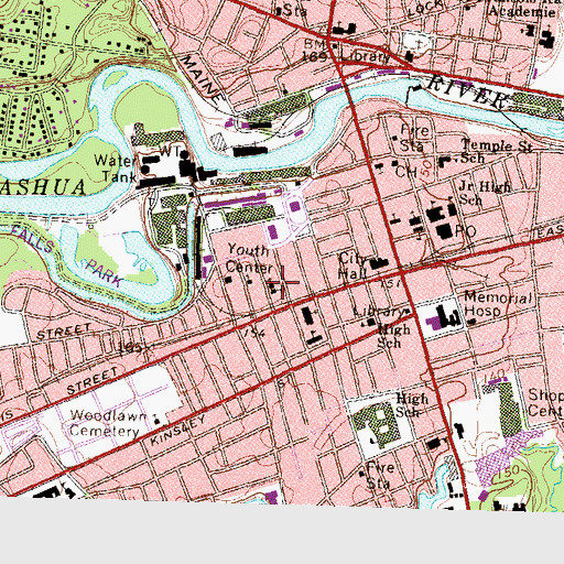 Topographic Map of Saint Louis de Gonzague Roman Catholic Church, NH