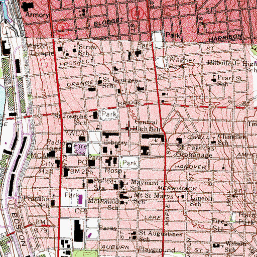Topographic Map of Saint Mary Ukranian Church, NH