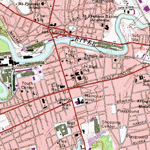 Topographic Map of Saint Patricks Roman Catholic Church, NH