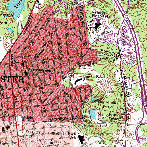 Topographic Map of Saint Pauls United Methodist Church, NH