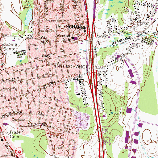Topographic Map of Saint Pius X Roman Catholic Church, NH