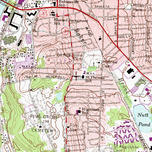 Topographic Map of Saint Theresa Roman Catholic Church, NH